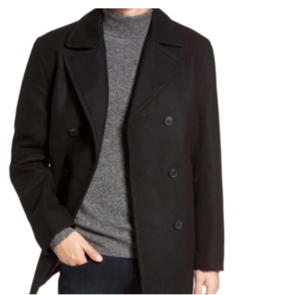 NWT Michael Kors Black Double Breasted Pea Coat